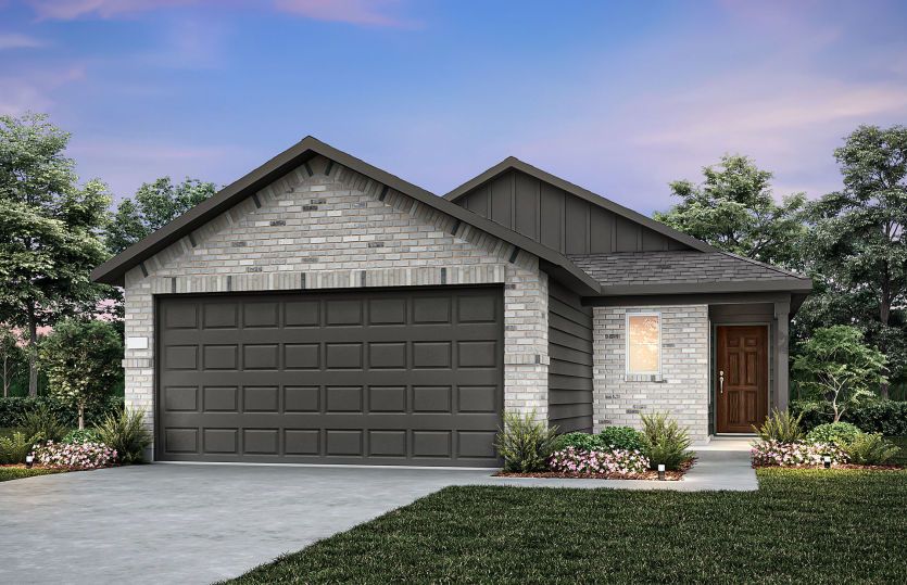 Llano:The Llano, a one-story home with 2-car garage, showing home exterior LS103