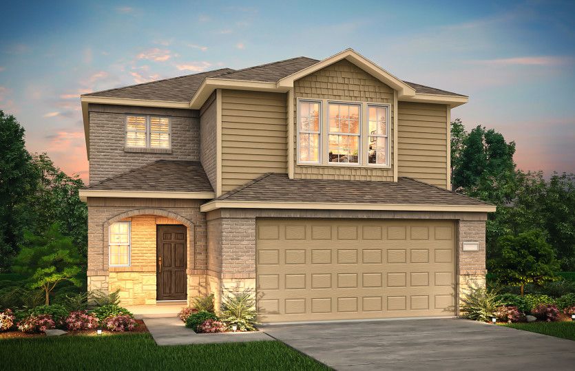 Exterior:The Coolidge, a 2-story new home showing Home Exterior Q