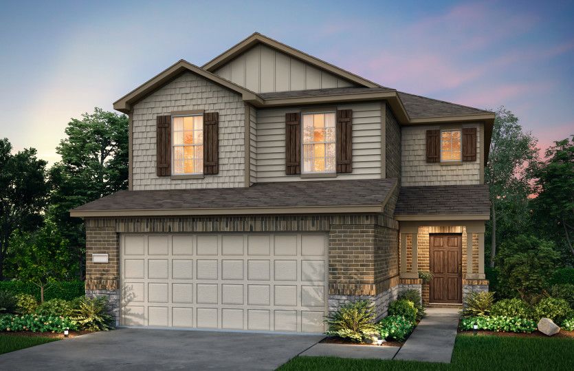 Exterior:The Camelia, a 2-story new construction home showing Home Exterior E