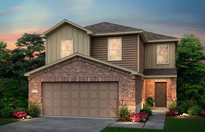 Camelia:The Camelia, a 2-story new construction home showing Home Exterior L