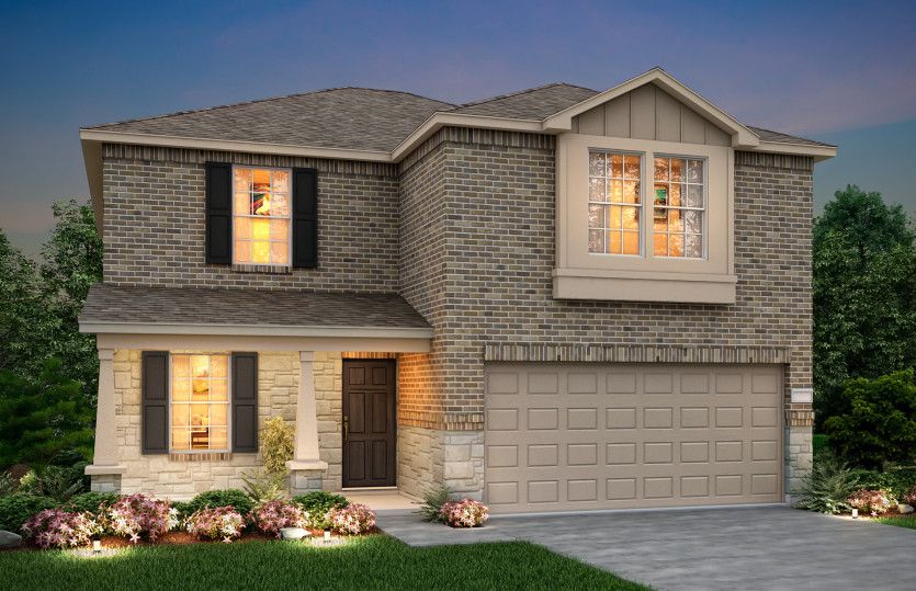 Granville:The Granville, a two-story home with 2-car garage, shown with Home Exterior Q