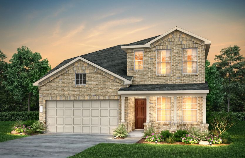 Dinero:The Dinero, a one-story home with 2-car garage, shown with Home Exterior LS202