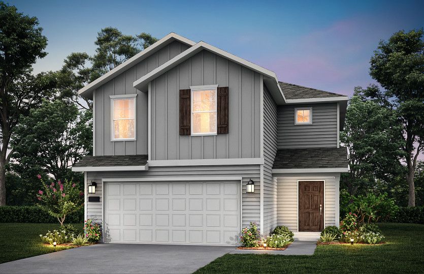 Exterior:The Pierce, a 2-story new construction home showing Home Exterior HC103 *Model representation