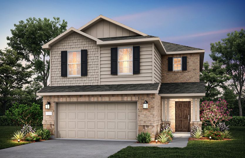 Exterior:The Pierce, a 2-story new construction home showing Home Exterior R *Model representation