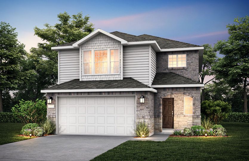 Exterior:The Coolidge, a 2-story new construction home showing Home Exterior Q *Model representation
