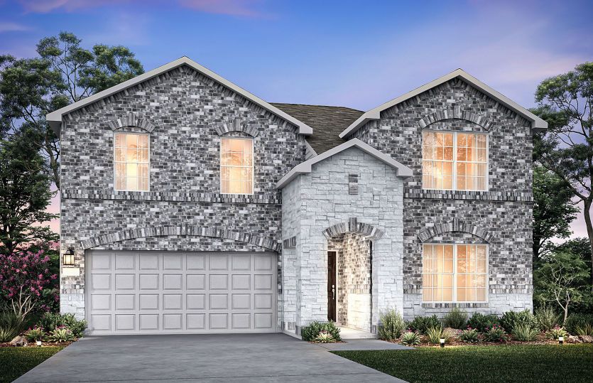 La Salle:The La Salle, a 2-story new construction home, shown with Home Exterior F