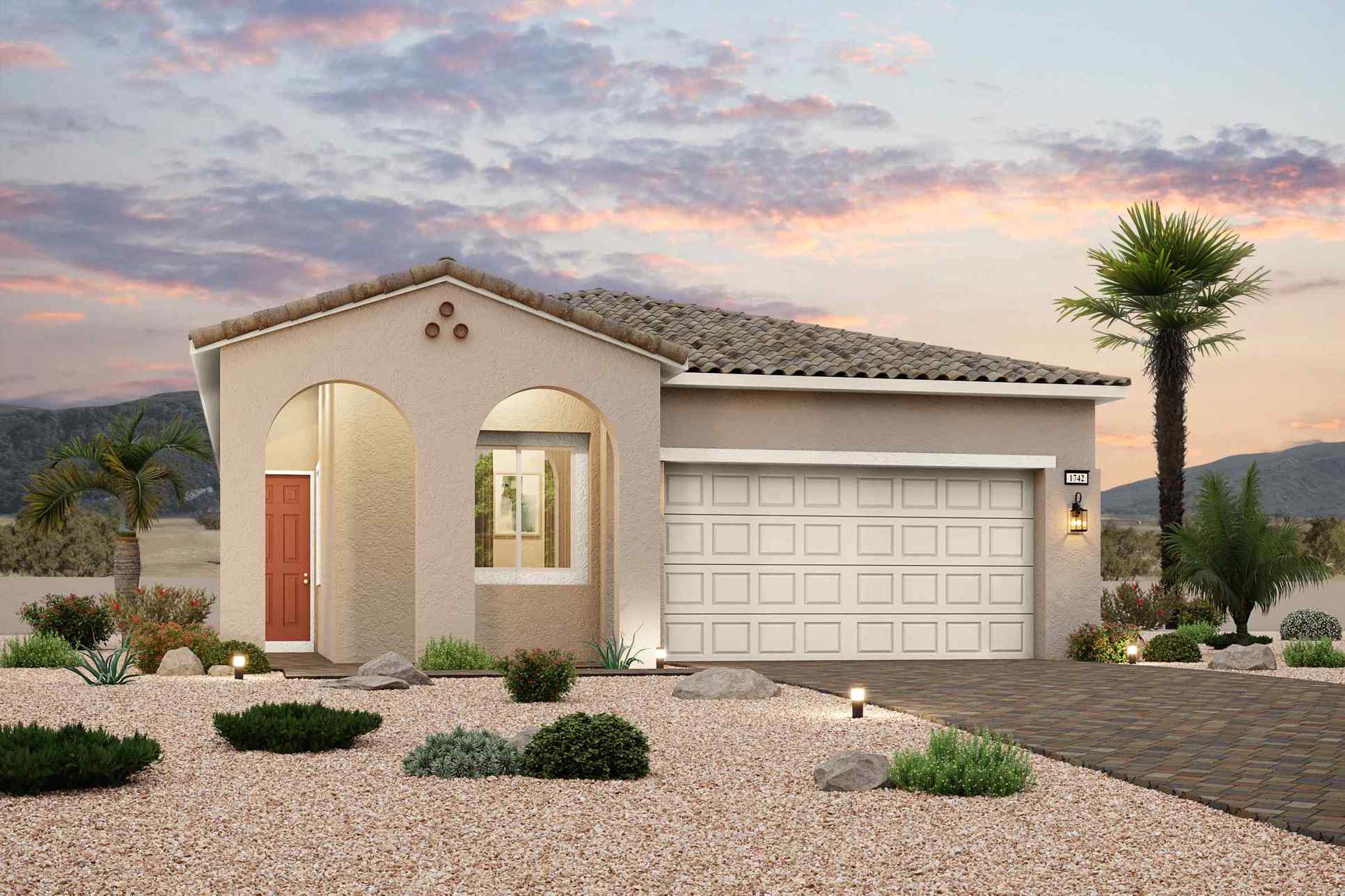 Exterior:Plan 1742 Spanish Modern