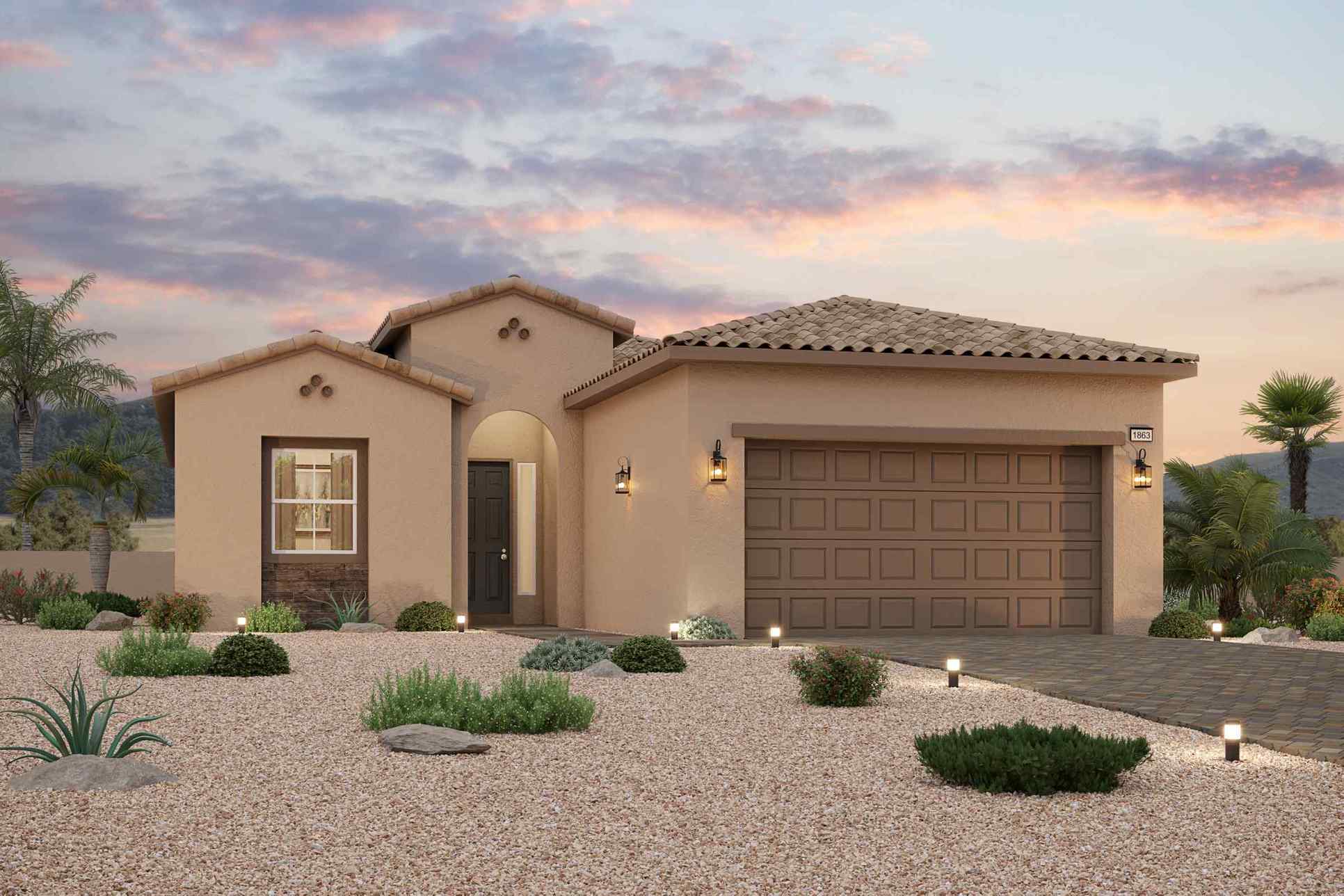 Plan 1863 Spanish Modern Elevation:Plan 1863 Spanish Modern Elevation