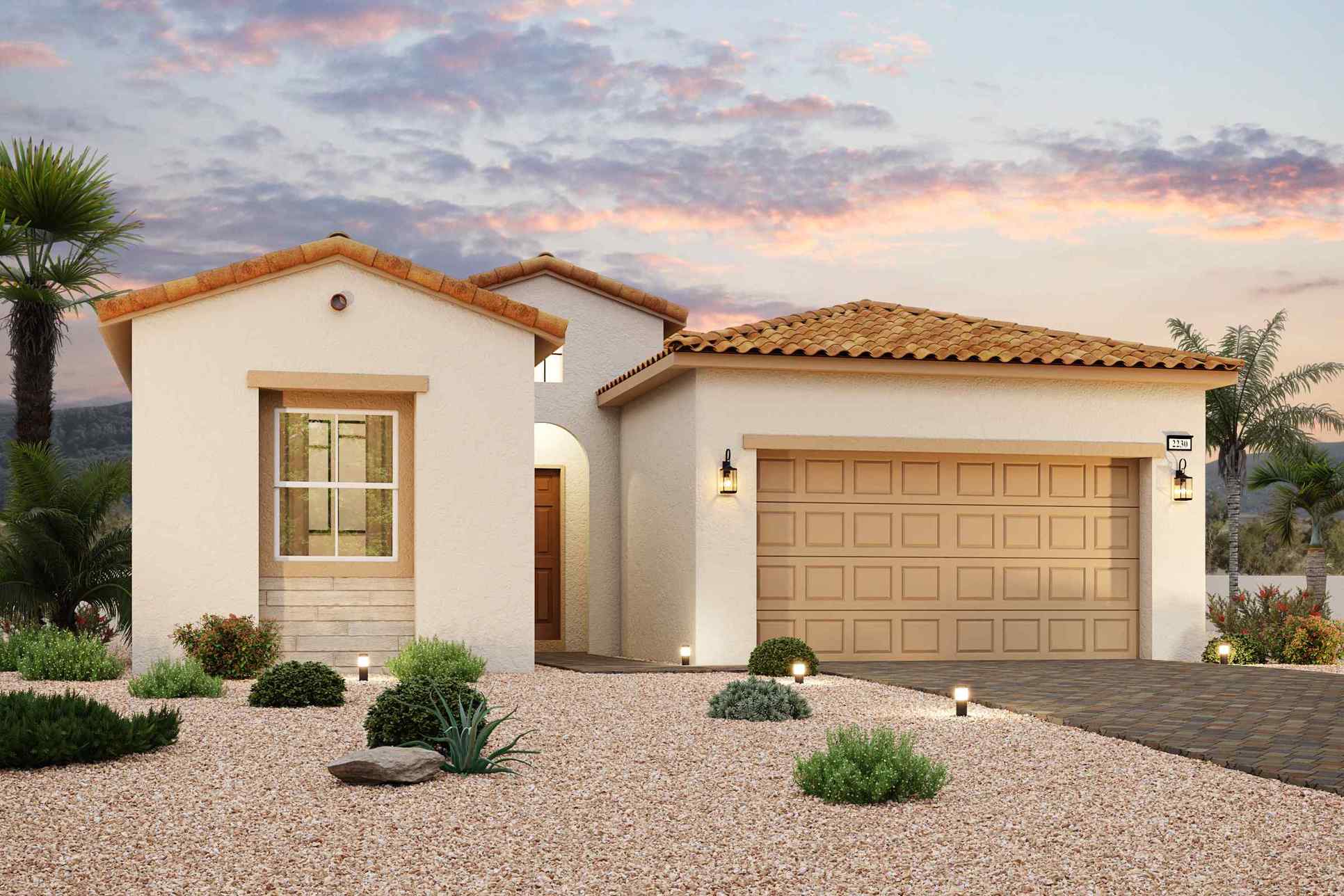 Plan 2230 Spanish Modern Elevation:Plan 2230 Spanish Modern Elevation