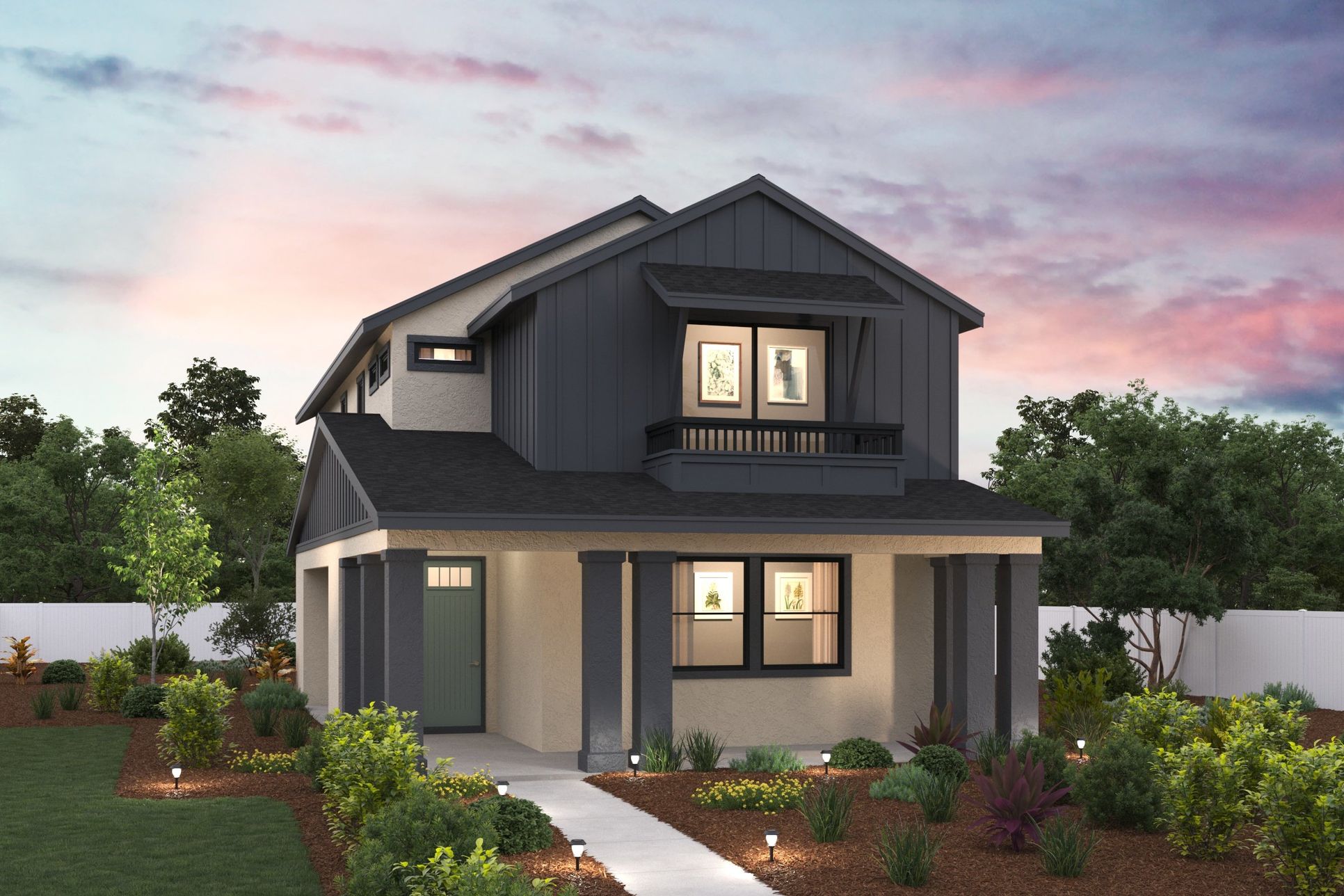 SOMO Synergy, Plan 1 Elevation C Rendering, Rohnert Park, CA