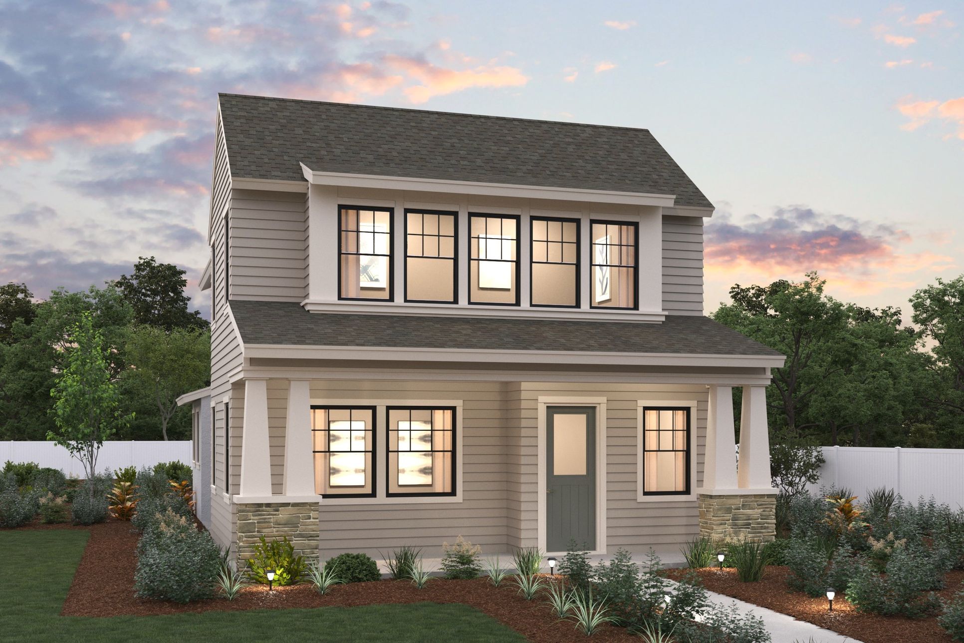 SOMO Synergy, Plan 2 Elevation D Rendering, Rohnert Park, CA