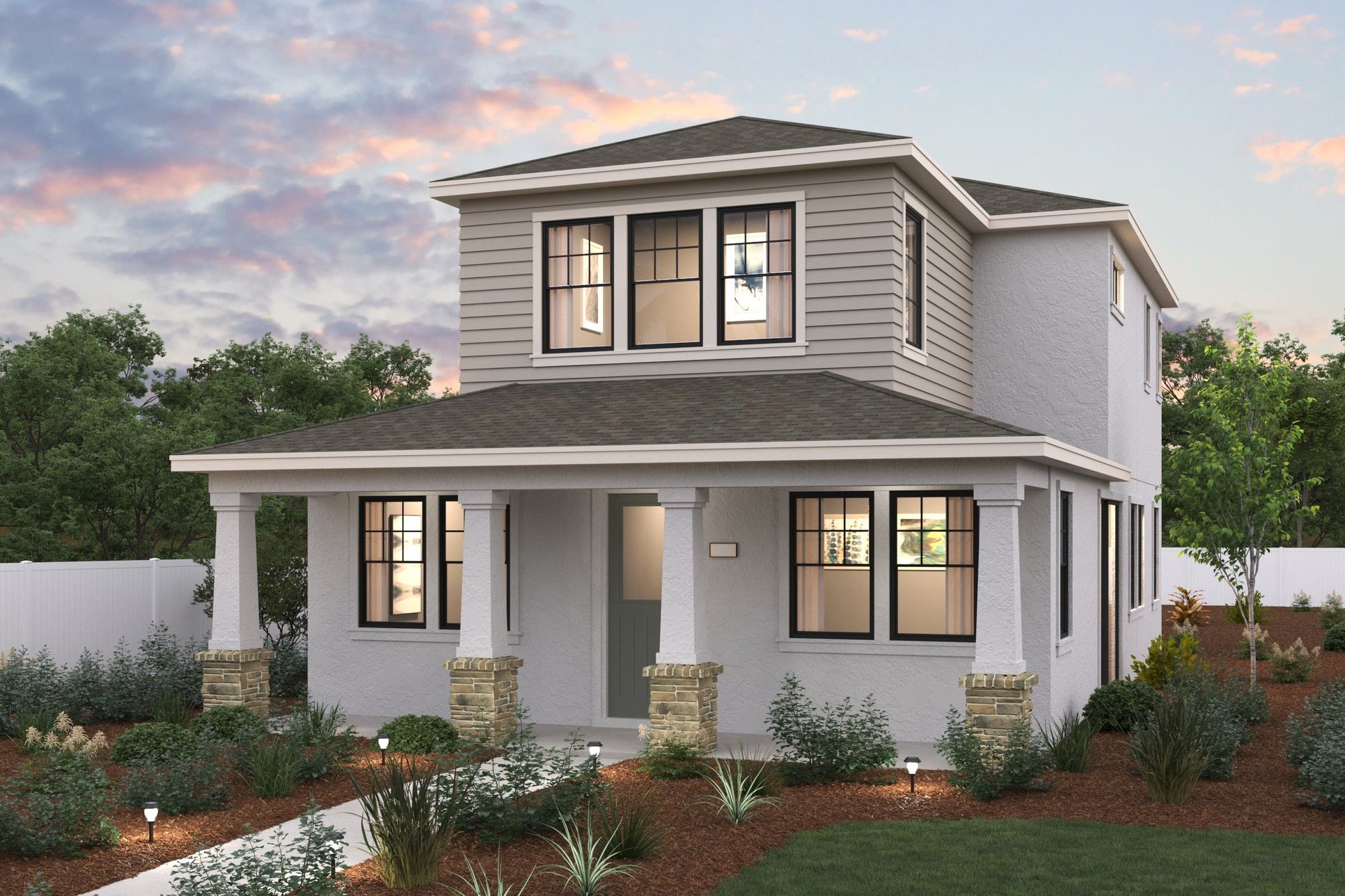 SOMO Synergy, Plan 4 Elevation D Rendering, Rohnert Park, CA