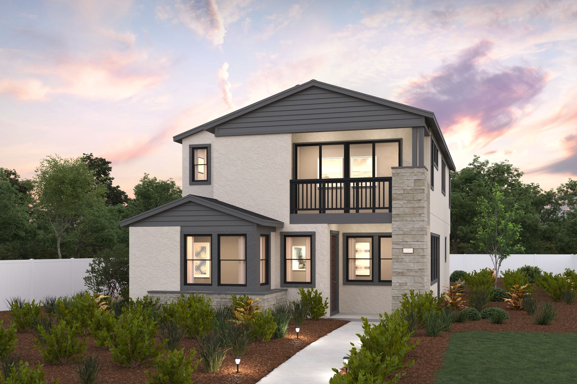 SOMO Synergy, Plan 5 Elevation B Rendering, Rohnert Park, CA