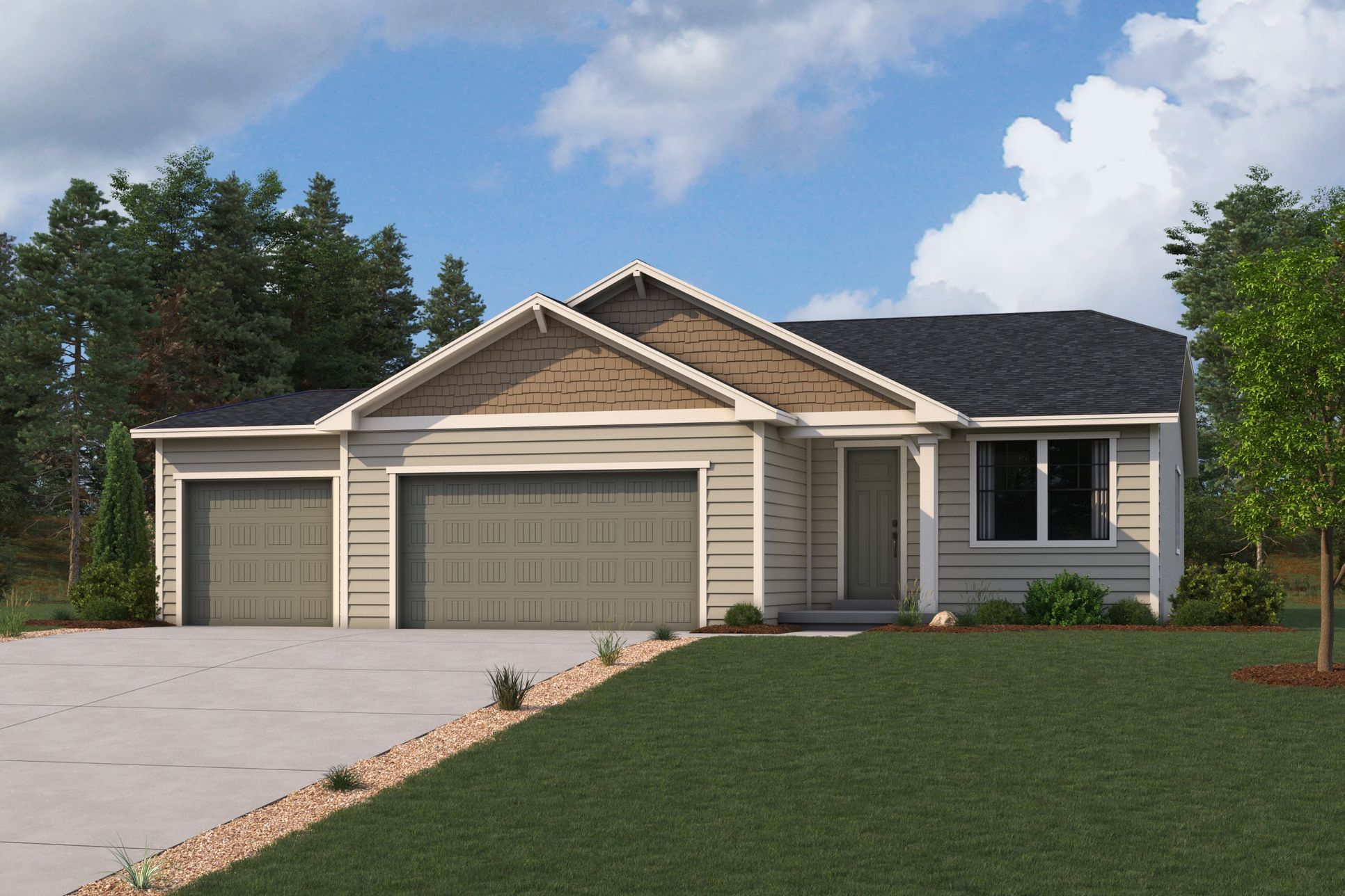 Champlain Plan, Craftsman Elevation:Champlain Plan, Craftsman Elevation