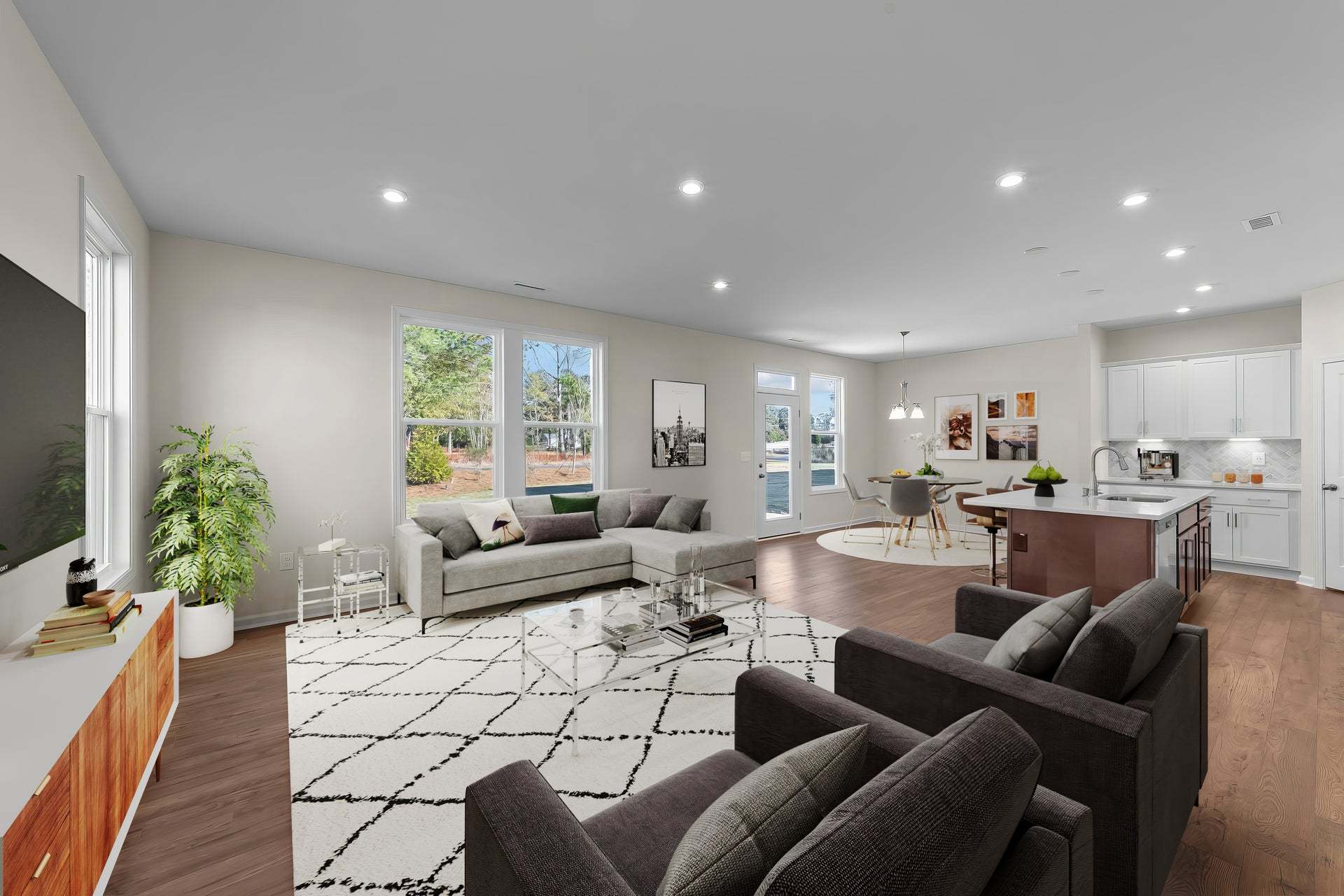 Interior:Virtually Staged - Great Room & Kitchen