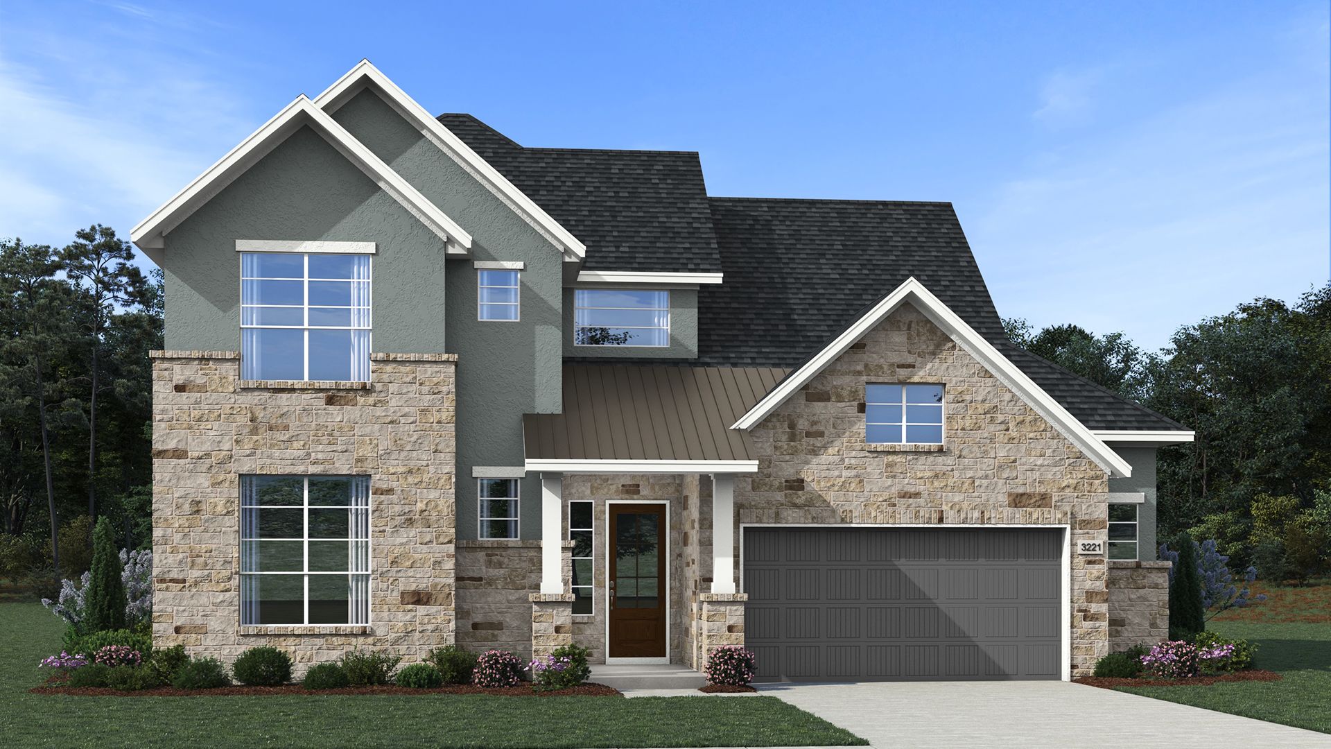 Rivers-1647-StuccoStone Elevation B:The Rivers Elevation B