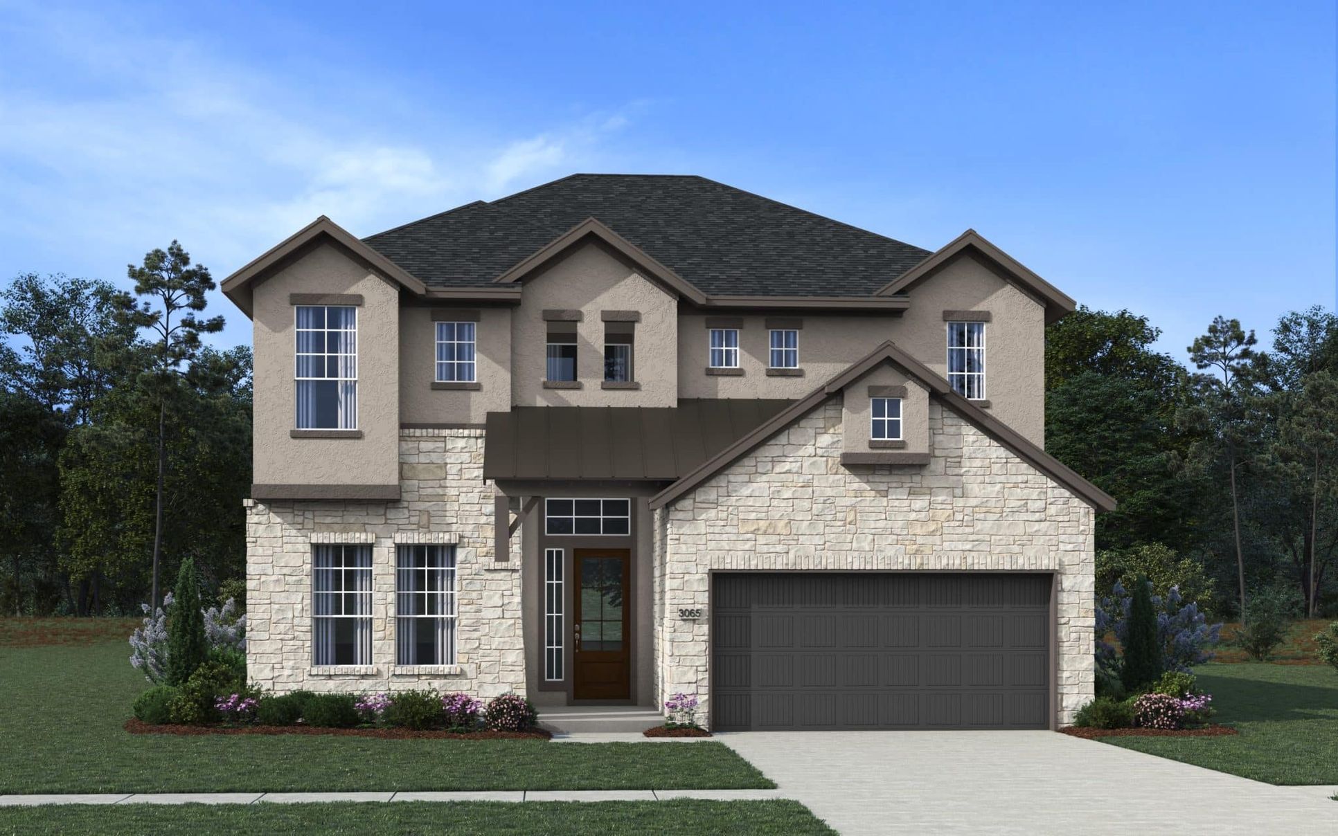 Acadia-SAT-Elevation B1-Stucco-with-Stone-Gen3:Elevation B Stucco with Stone