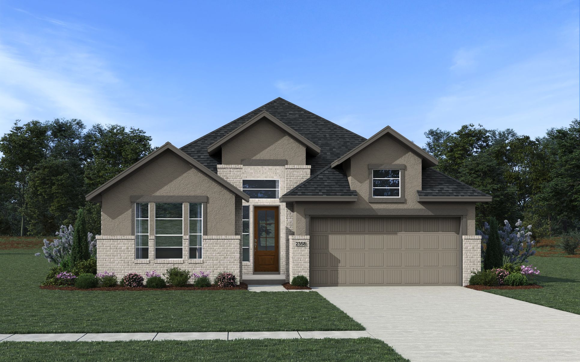 MariahStuccoBrick-8-Newhaven Elevation B:The MariahStuccoBrick Elevation B