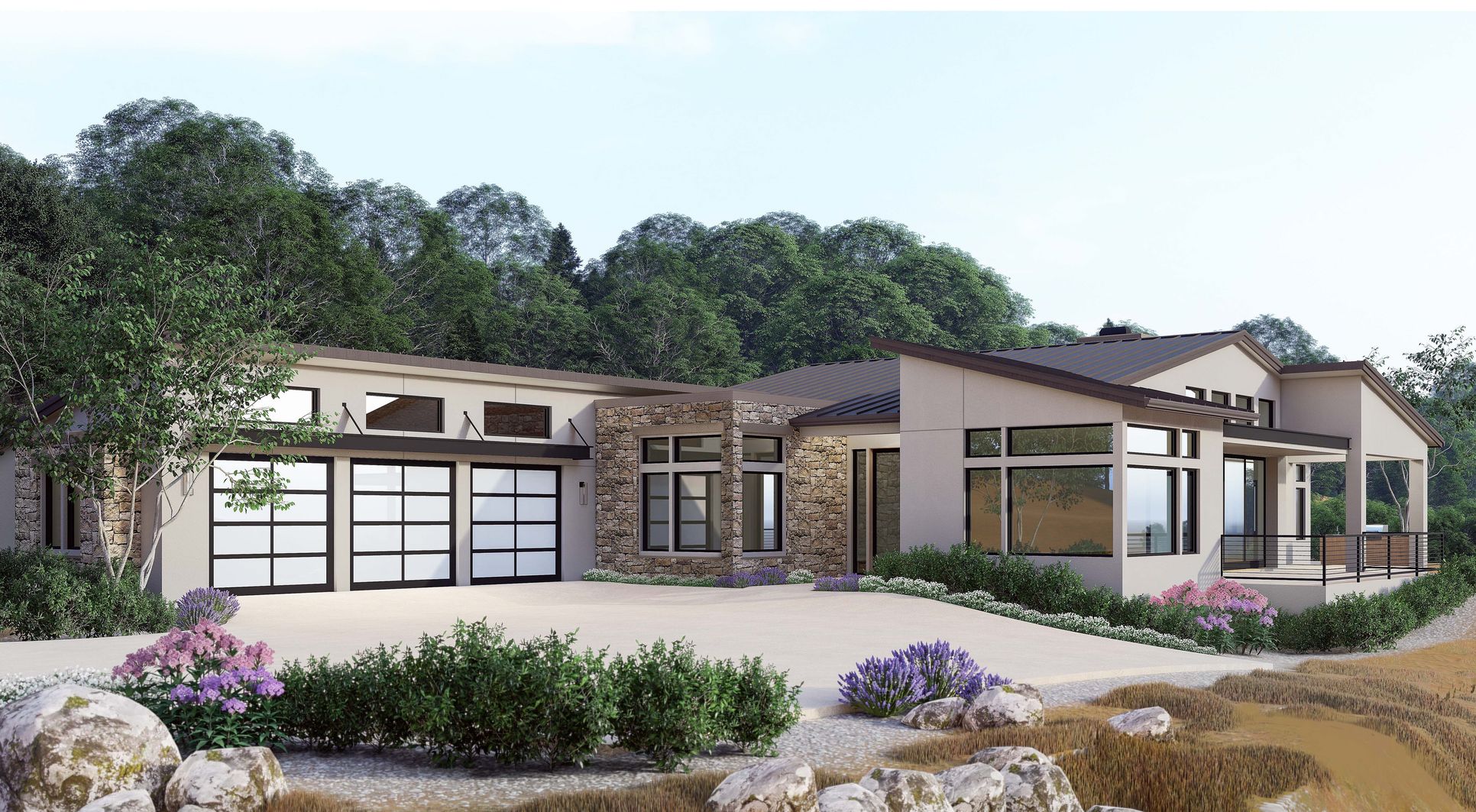 Christopherson Builders Custom Home Design:Contemporary Conceptual Rendering