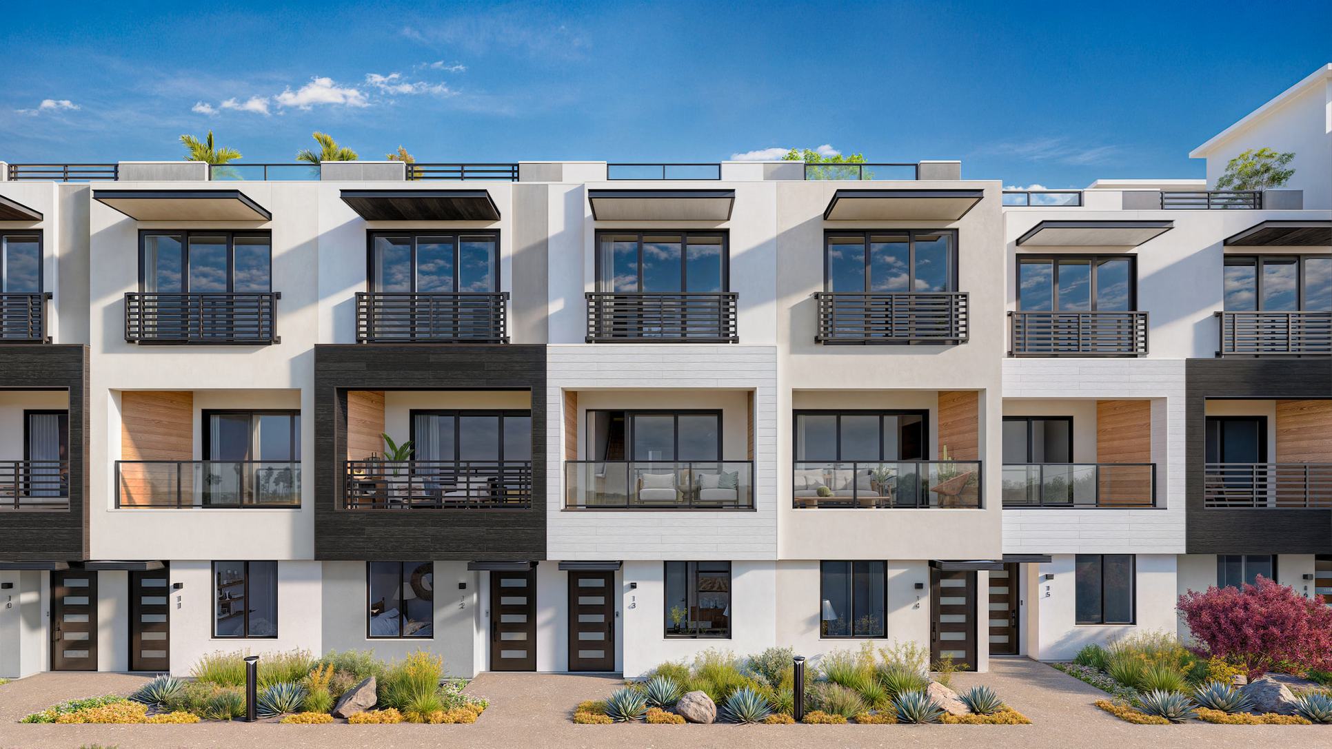 West-Facing Townhomes:Elevation