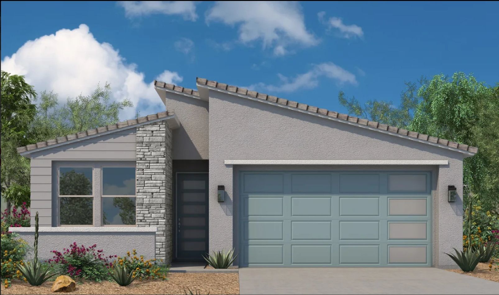 Blue Agave A - Mid - Century Modern