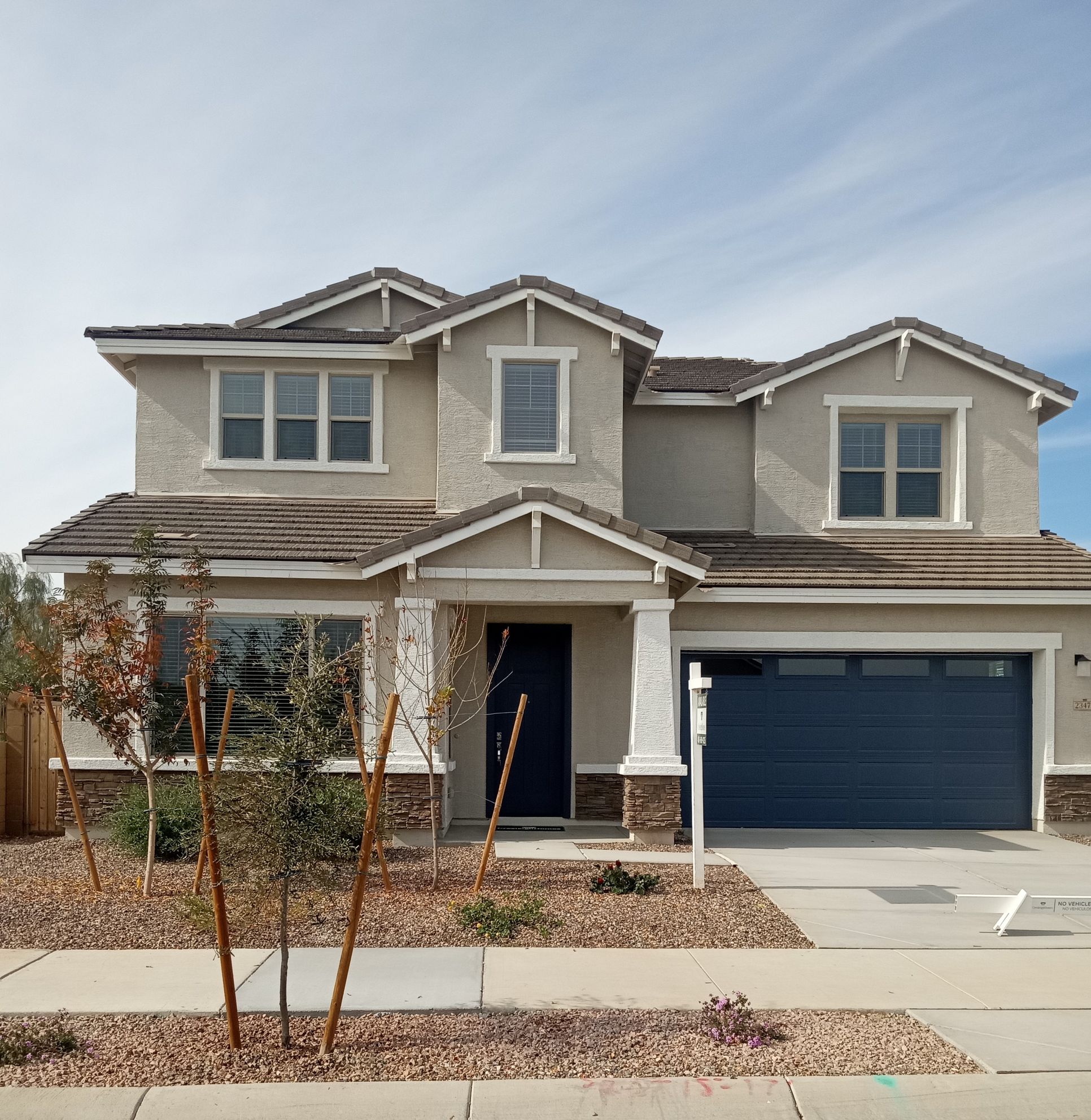 Exterior Elevation B w/Stone Veneer:Backs to Common Area