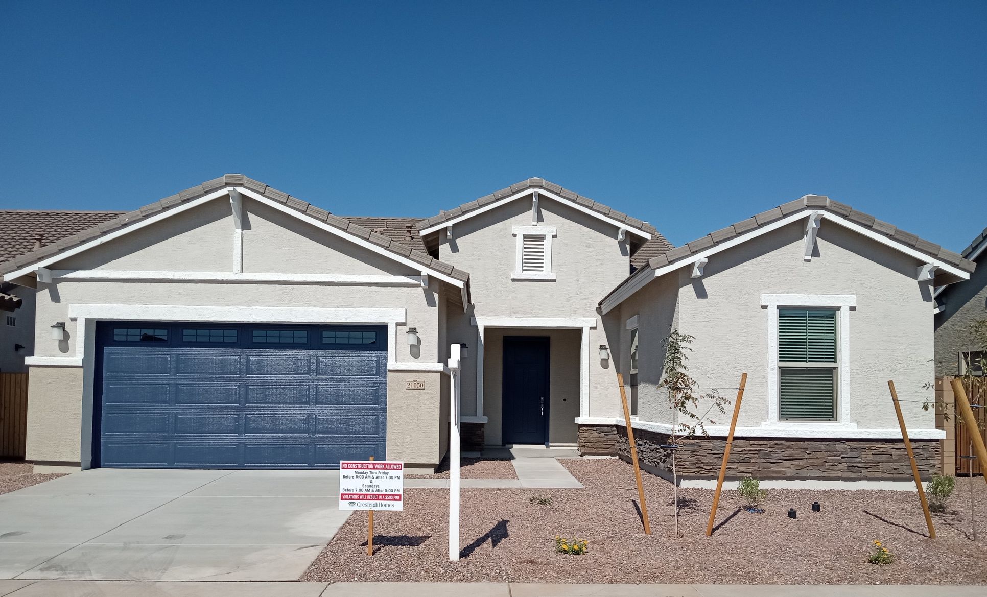 Front Exterior:Elevation B w/Stone Veneer