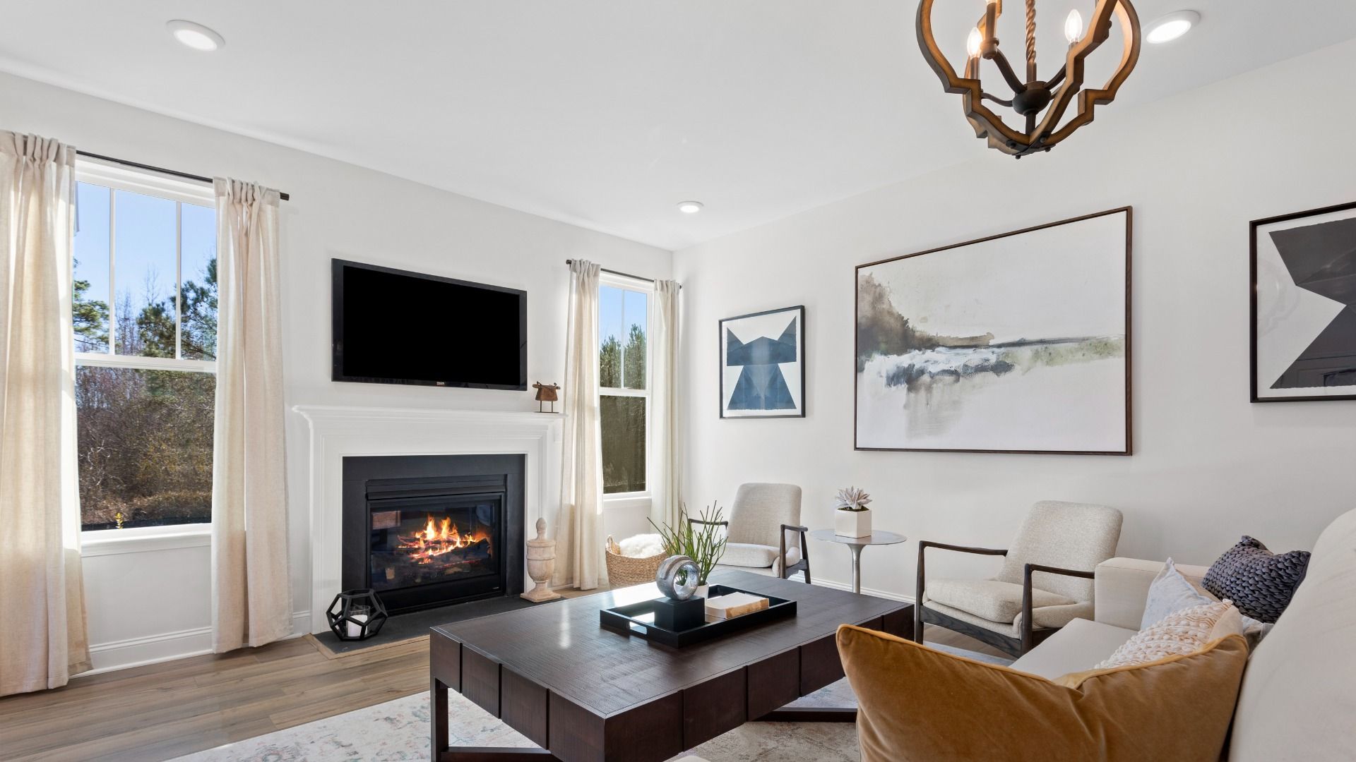 DRB Homes Cooper 3 Family Room:Family Room - Cooper Model Home at The Farm at Neill's Creek by DRB Homes