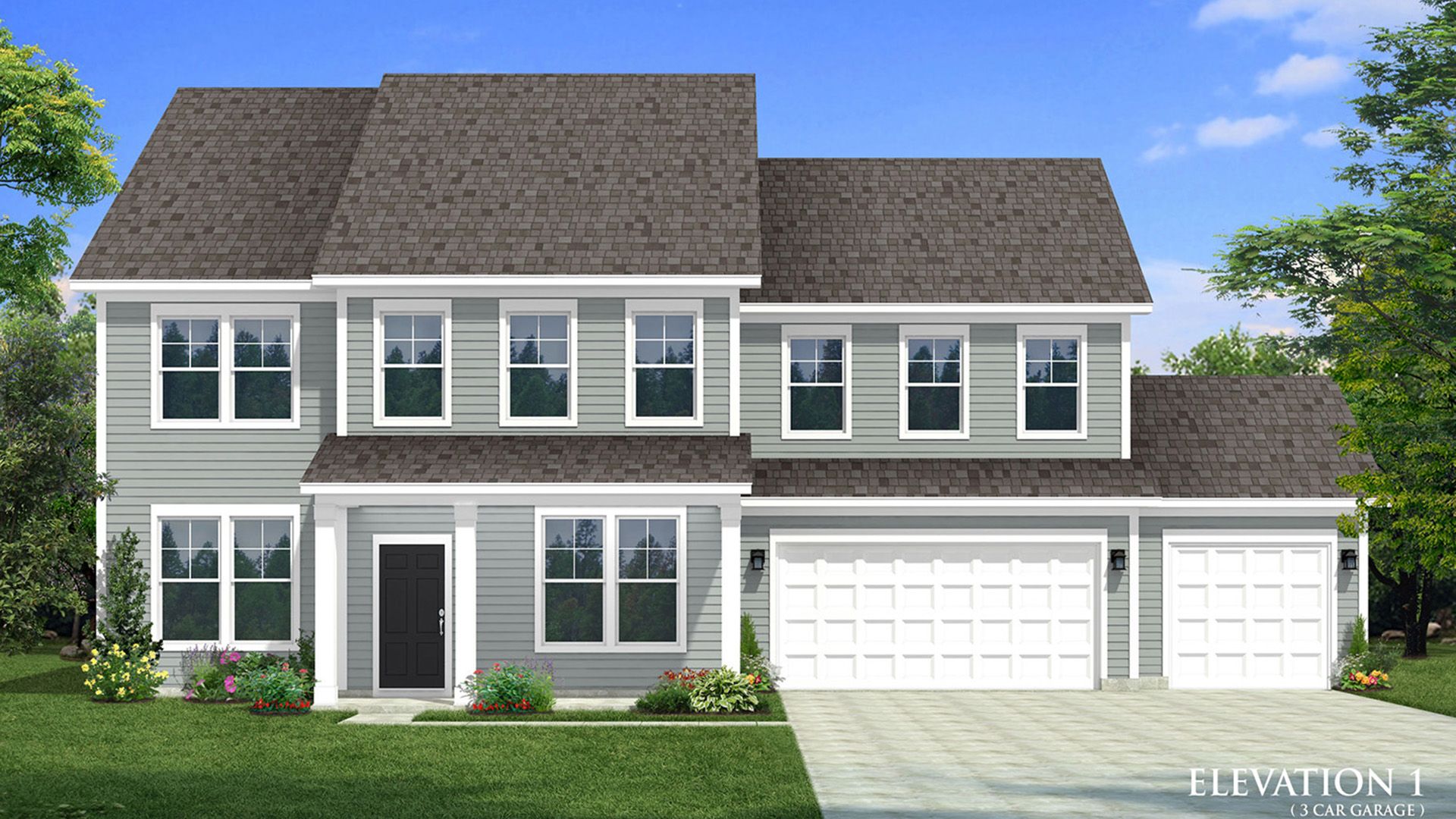 Elevation 1 - 3 Car Garage