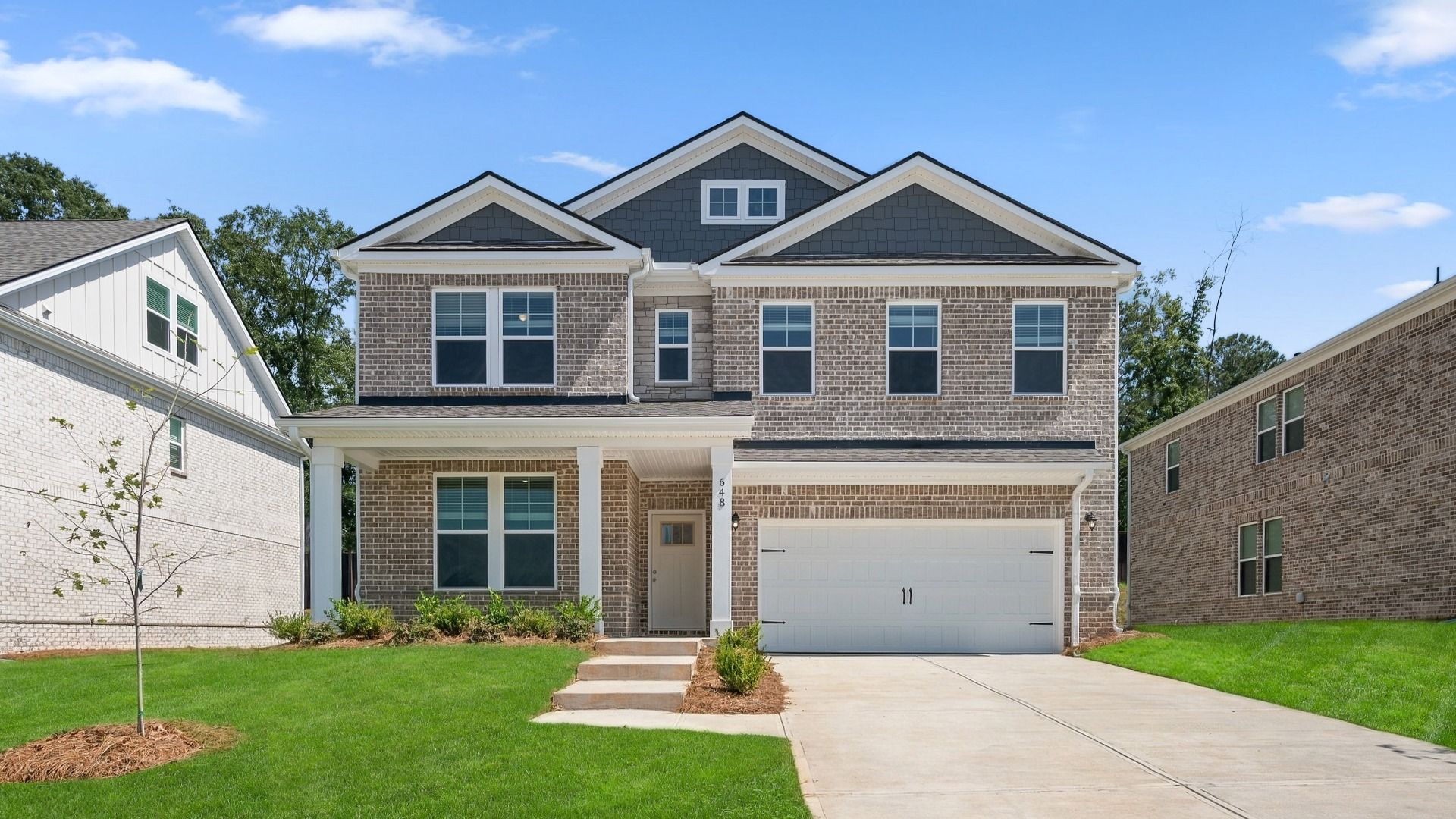 Elevation 3:Wagener two-story new construction single family home with two-car front-entry garage at Bowers Farm in McDonough, GA.