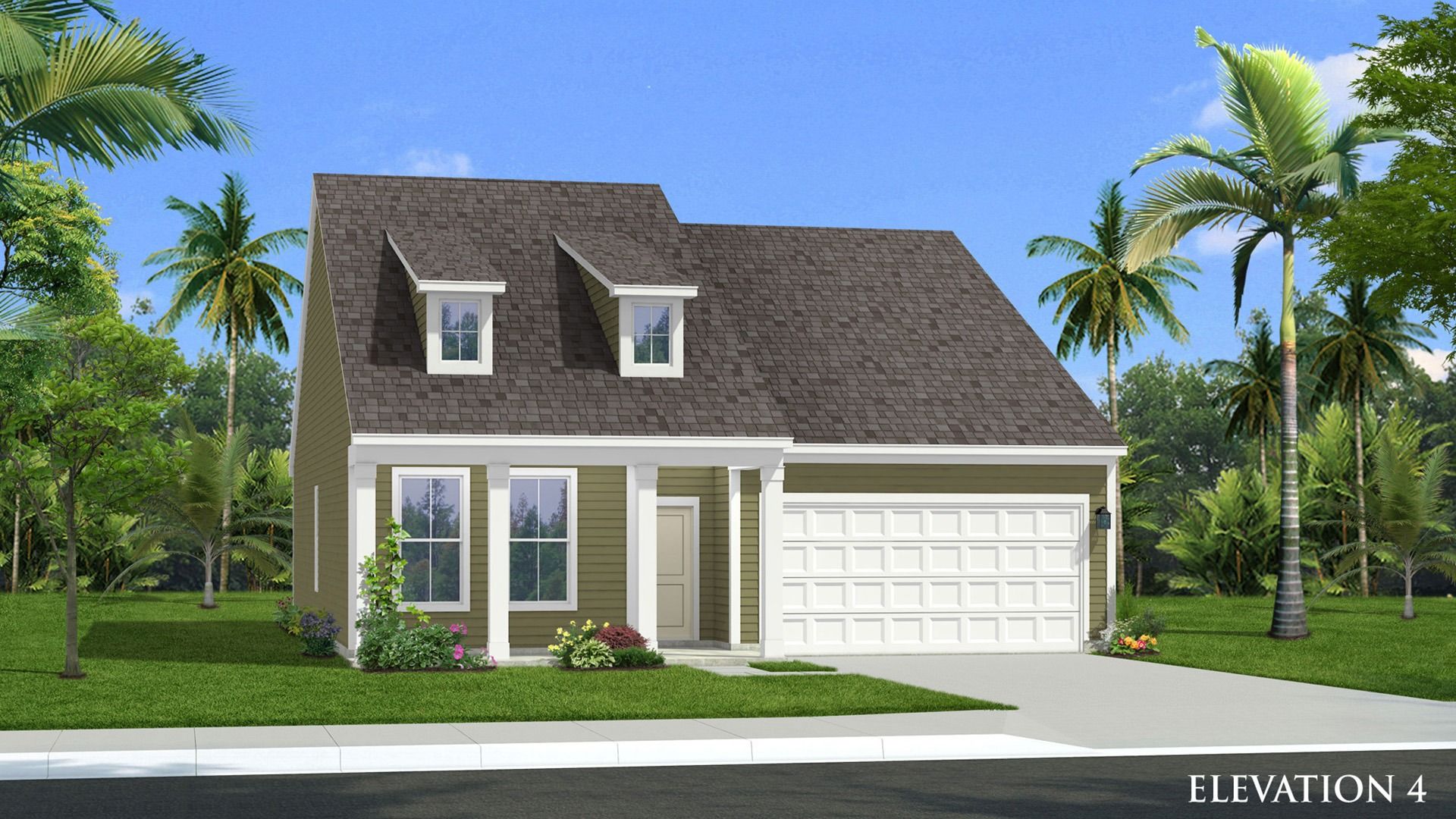 Elevation 4:Easton Exterior Elevation 4 DRB Homes New Home Construction in Chestnut Farms