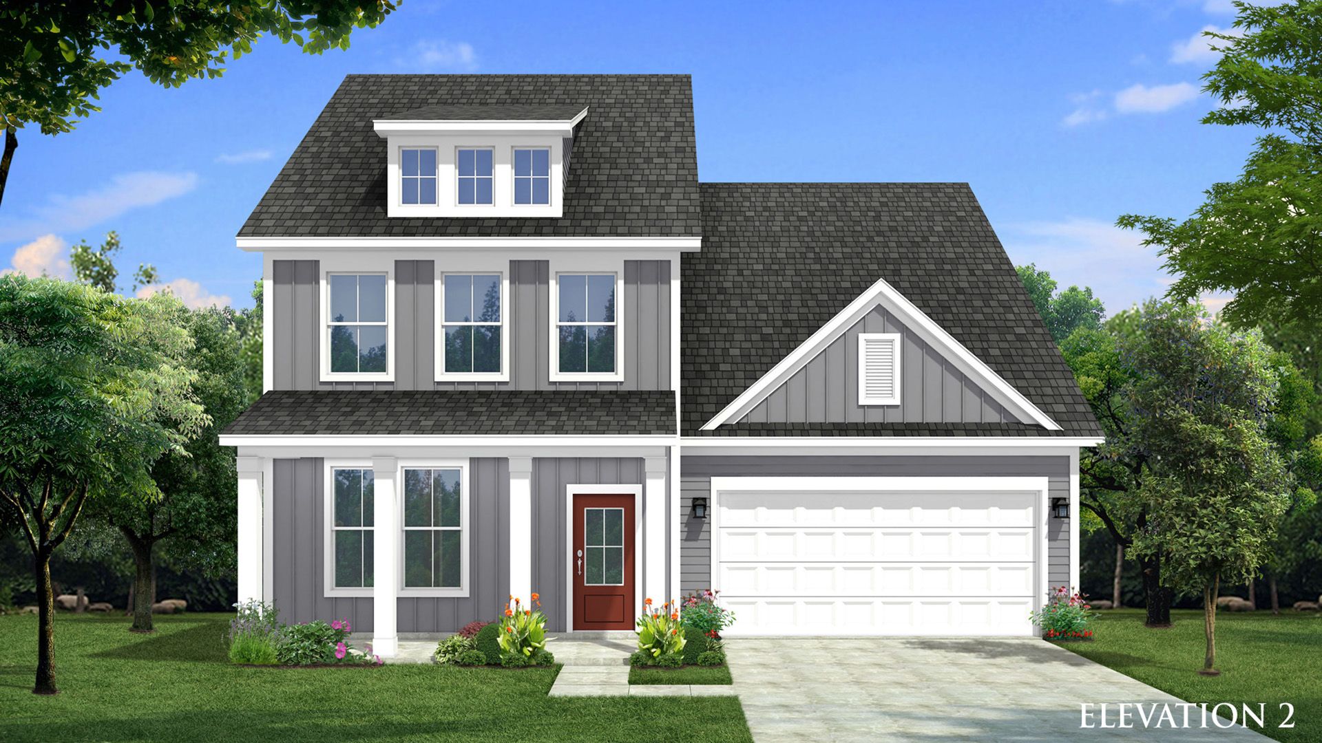 Jordan Elevation 2 at Lakeside Glen by premier builder, DRB Homes, York, SC.:Jordan design at Lakeside Glen by premier builder, DRB Homes, York, SC.