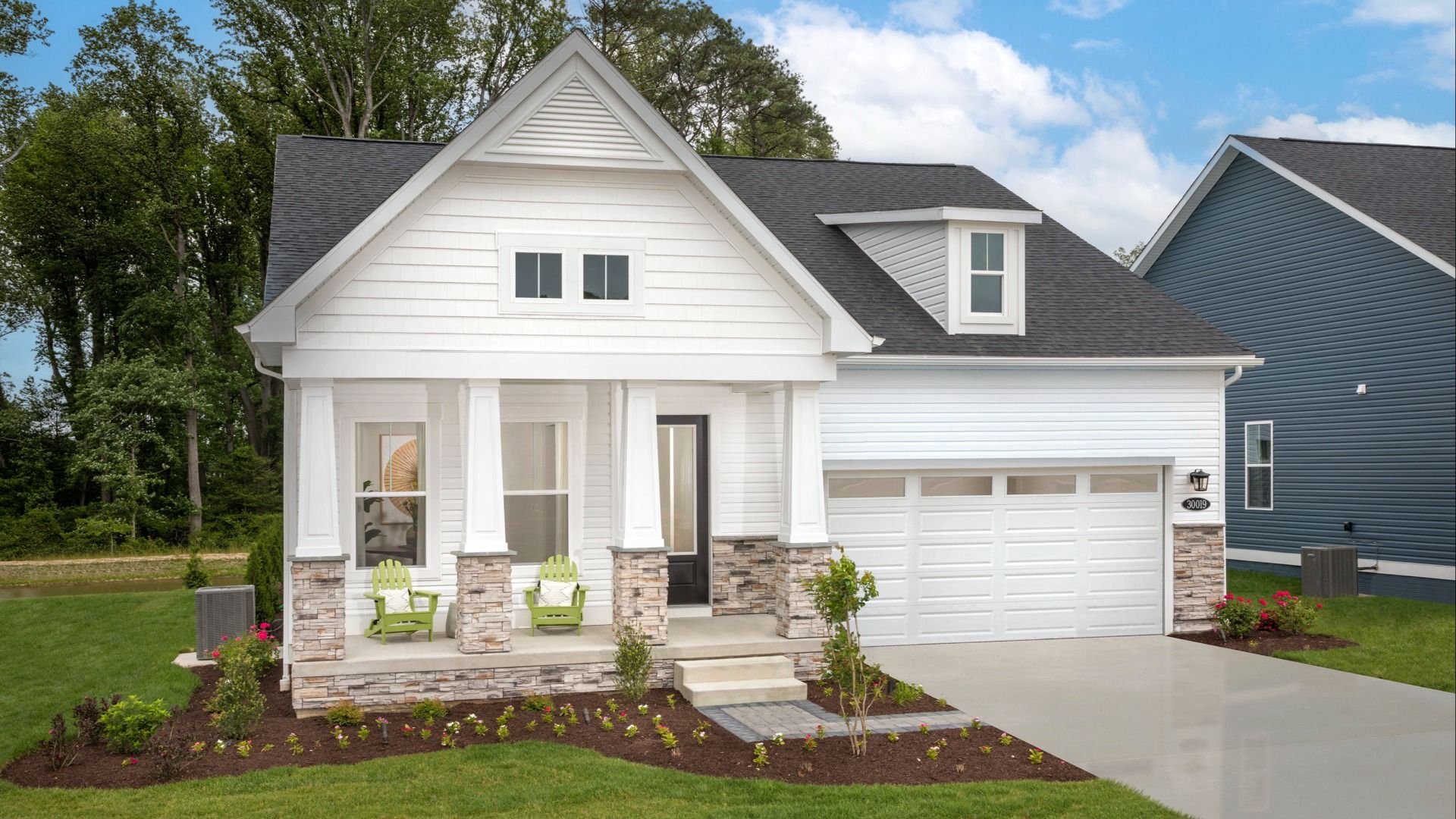 Palm Exterior:The Pam Exterior at Chase Oaks in Lewes, DE