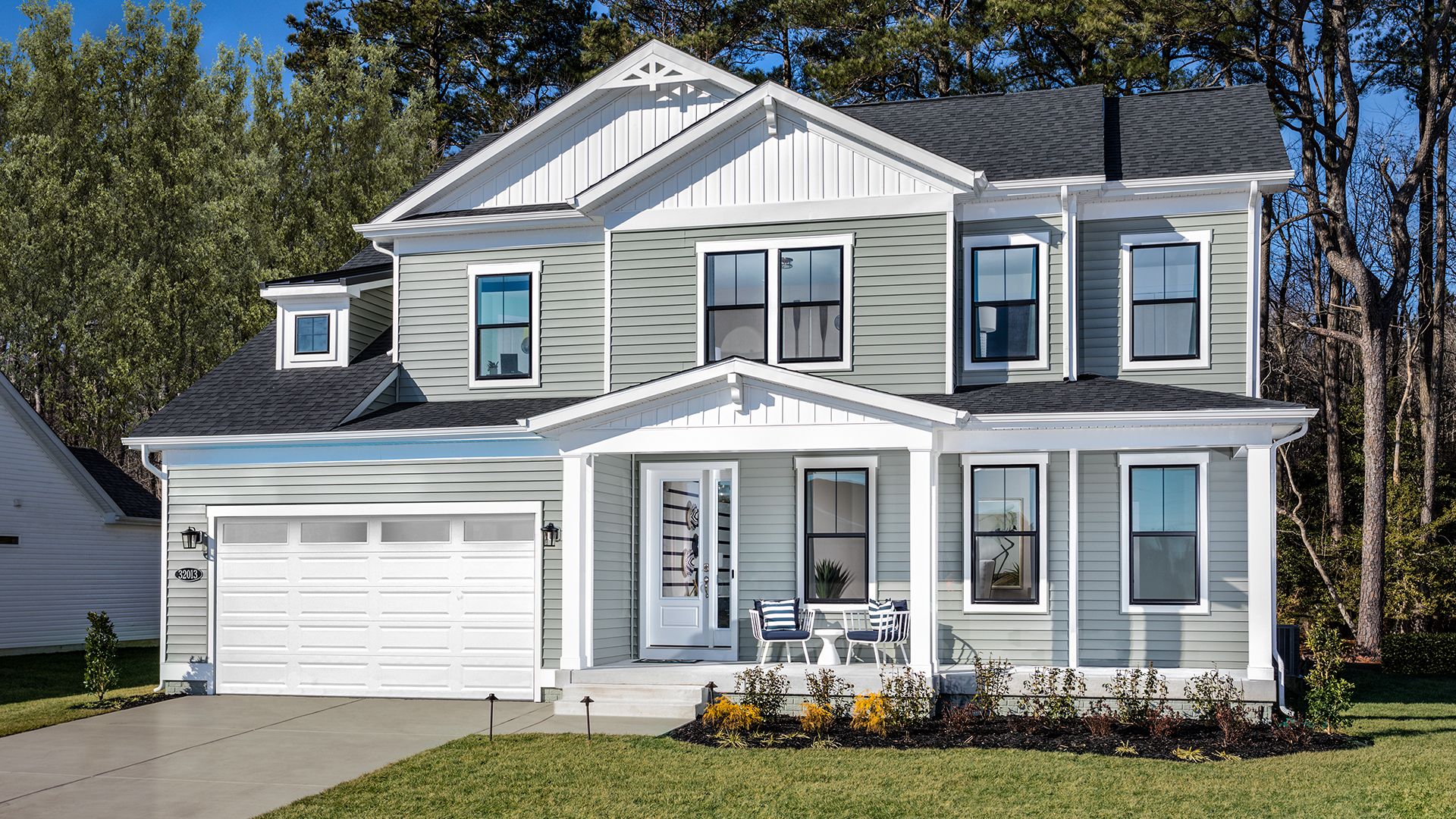Barbados Exterior:Front Exterior of the Barbados Home Design at Wetherby in Millsboro, DE