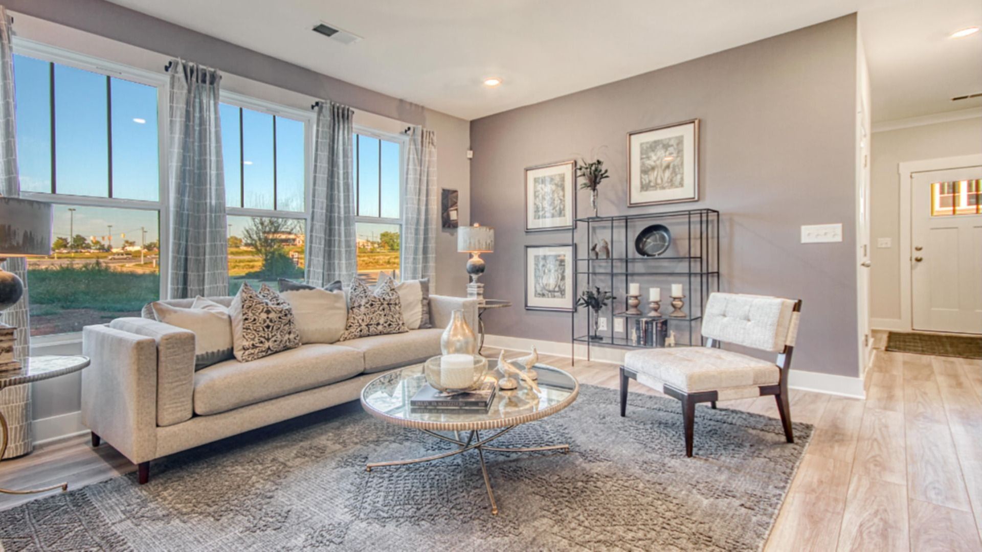 Litchfield design family room with large windows and premium finishes. By DRB Homes. Charlotte, NC.:Litchfield design bright family room with large windows and premium finishes. Leigh Park by DRB Homes. Charlotte, NC.