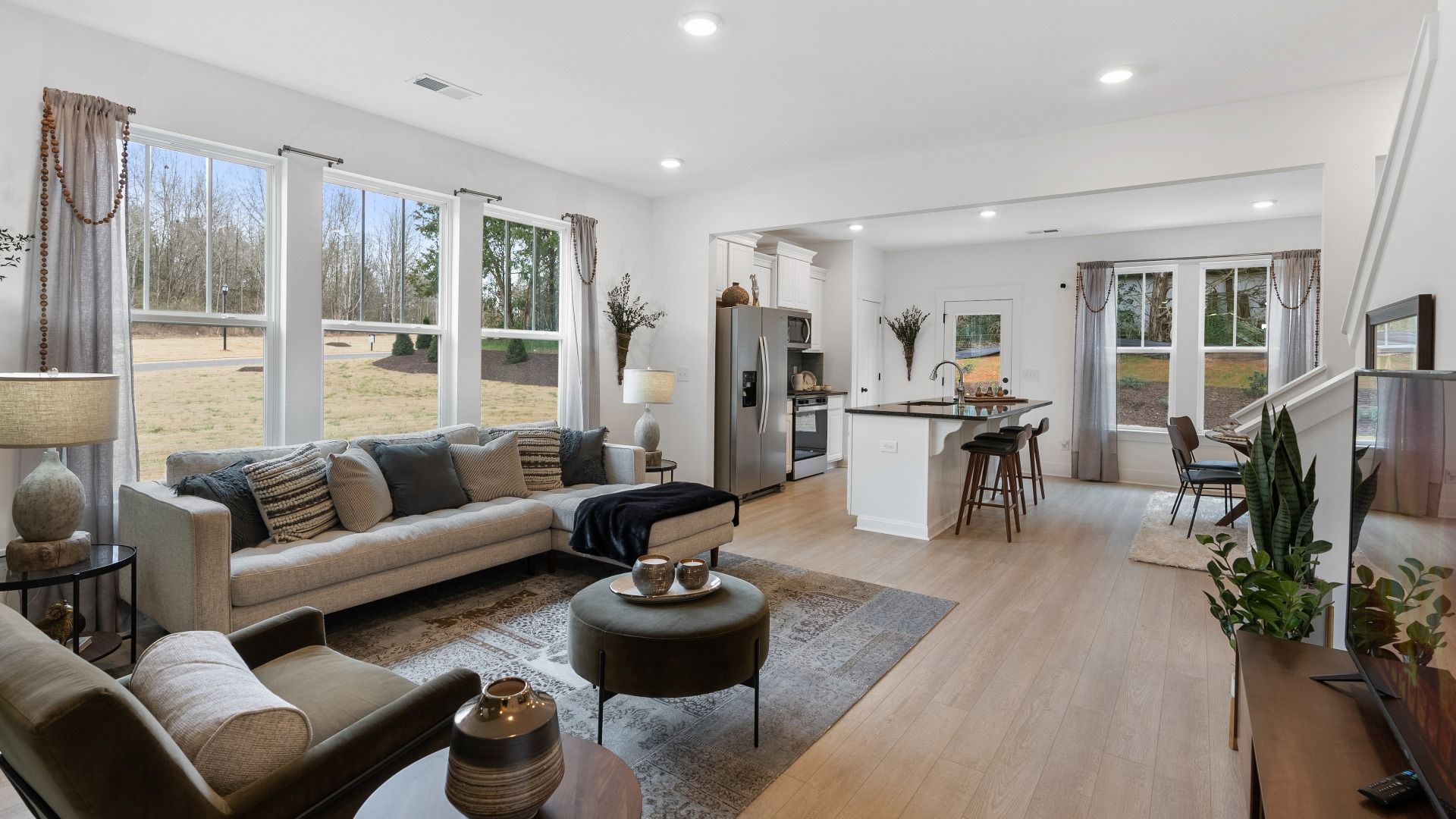 007-02-21-Litchfield-GREE-TygerRidge-Mod-LiveR.jpg:Open concept Litchfield Plan New Townhome by DRB Homes in Charlotte, NC