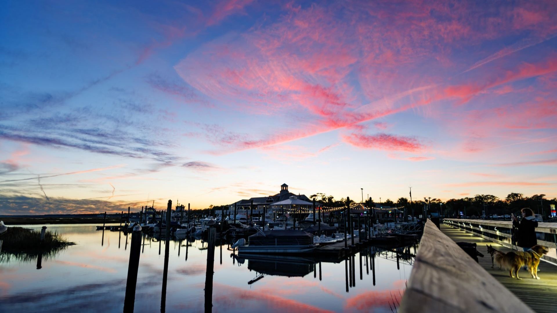 Myrtle Beach Photos 15:Sunset on the boardwalk at Myrtle Beach