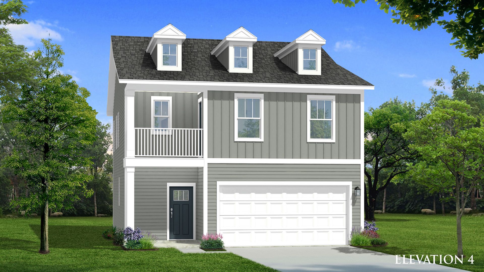 GREE_Beramont_1929_R98_12-12-23_Ele_04_Standard_20240215.jpg:Elevation 4 of the spacious Beramont plan by premier builder DRB Homes in Charlotte, NC