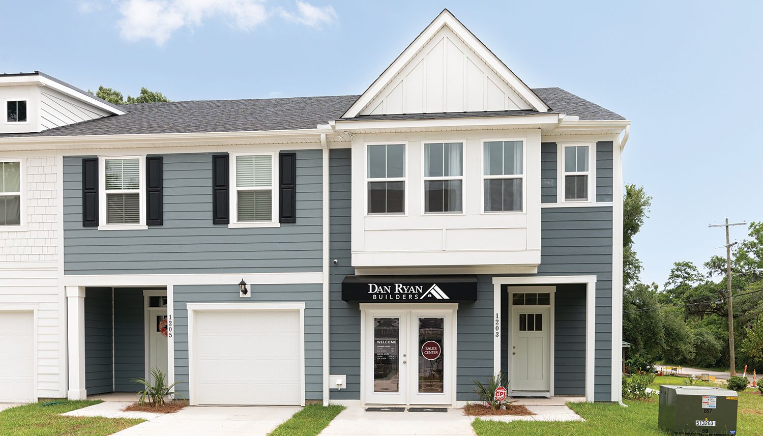 Park Circle Station in North Charleston, end unit with covered entry and a bump out with windows.