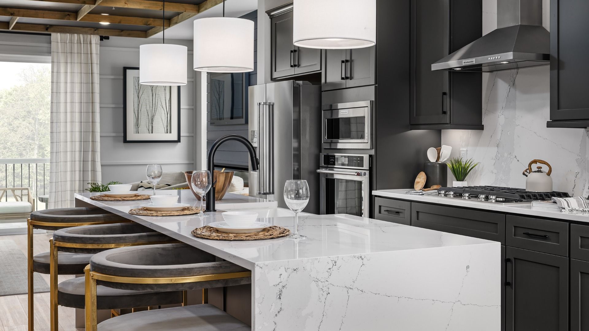 Rockland Townhome Interior at Locke Landing:Rockland Open Concept Kitchen at Locke Landing