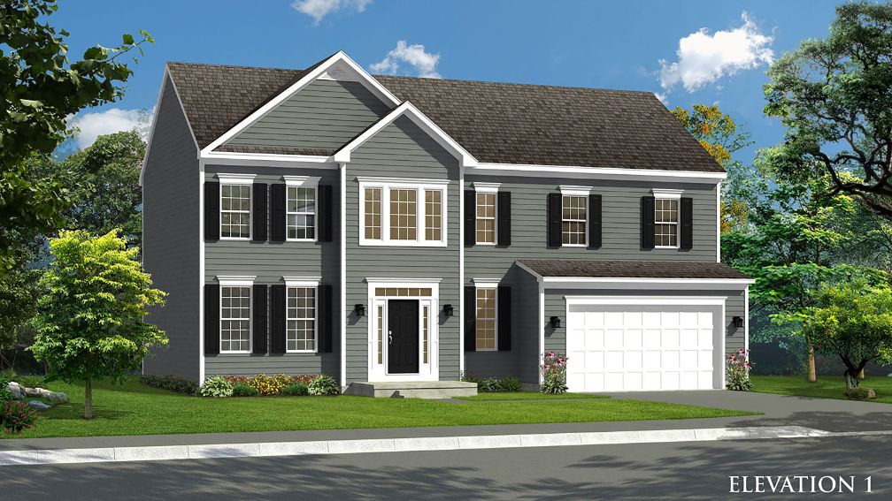 Elevation 1 - Oakdale II Single Family Home by DRB Homes:Front Elevation of the Oakdale II Single Family Home by DRB Homes. Stunning Exterior Design and Modern Architectural Details.