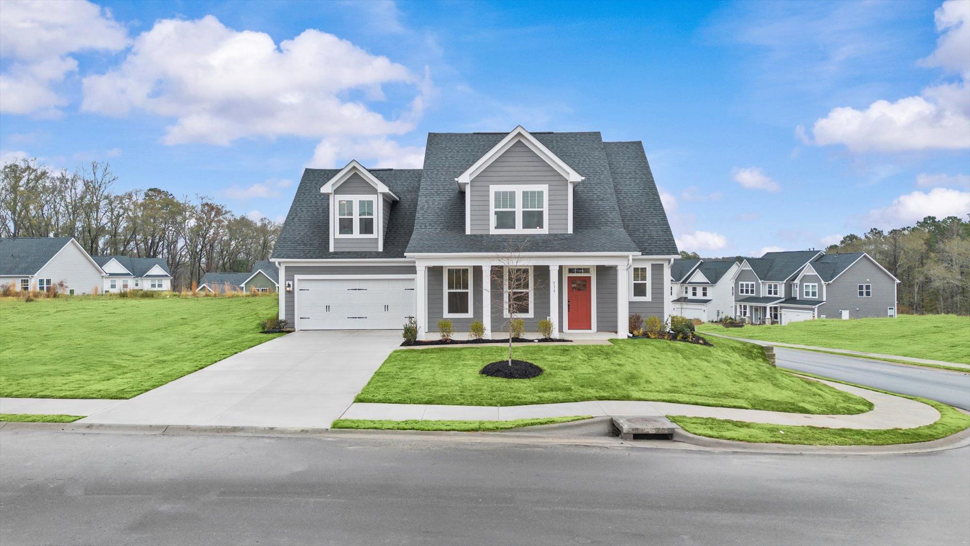 Elegant exterior with eye-catching curb appeal in a first-class DRB Homes community:Superior exterior design with modern details and established charm