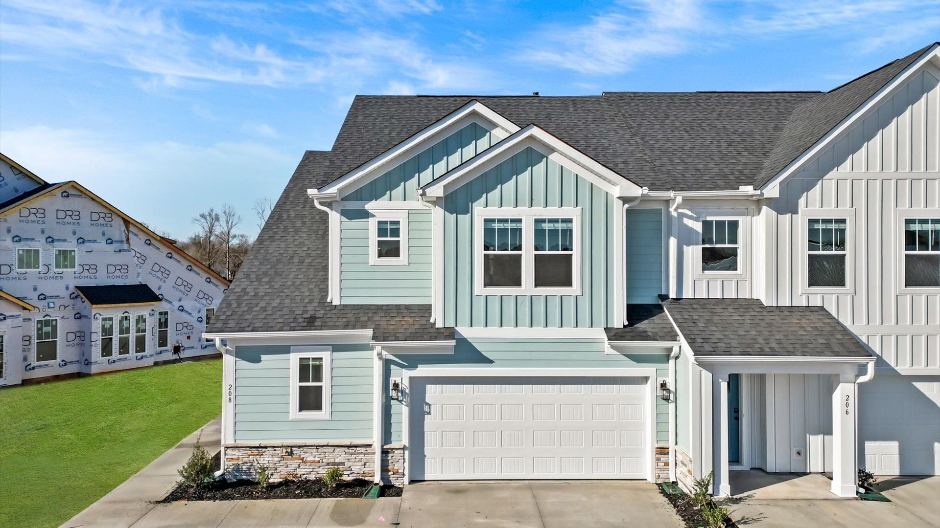 Lakehurst Exterior Example:Elegant finishes and modern features in this proven DRB Homes design near vibrant Downtown Fountain Inn