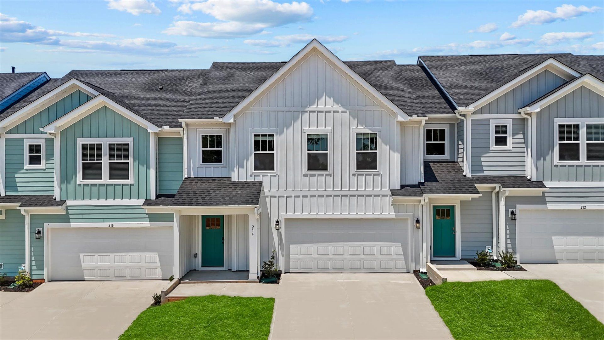 Exterior of two story townhome at Village at Midway by DRB Homes in Anderson, SC:Superior craftsmanship throughout this established townhome community in Anderson, SC