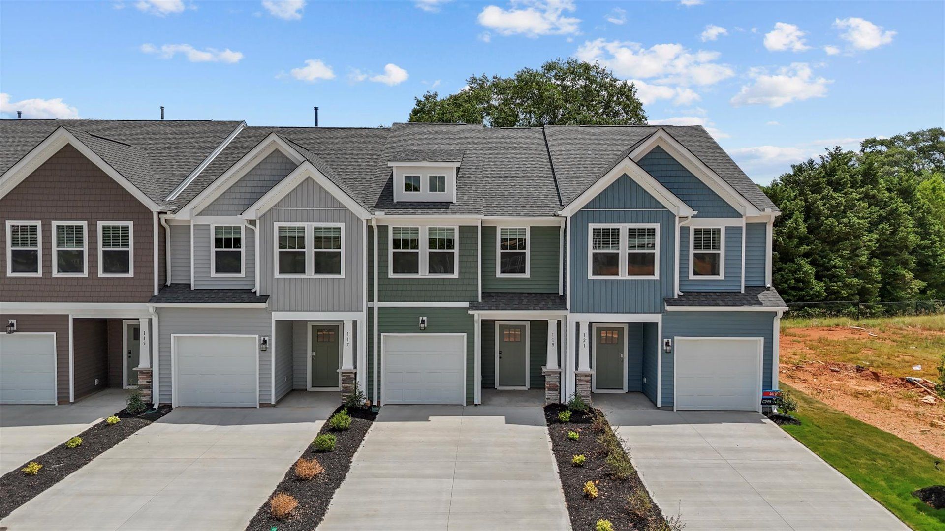 Tasteful open-concept layout in a prime two-story home by DRB Homes in growing Piedmont, SC:Elegant exterior with eye-catching curb appeal in a first-class DRB Homes community