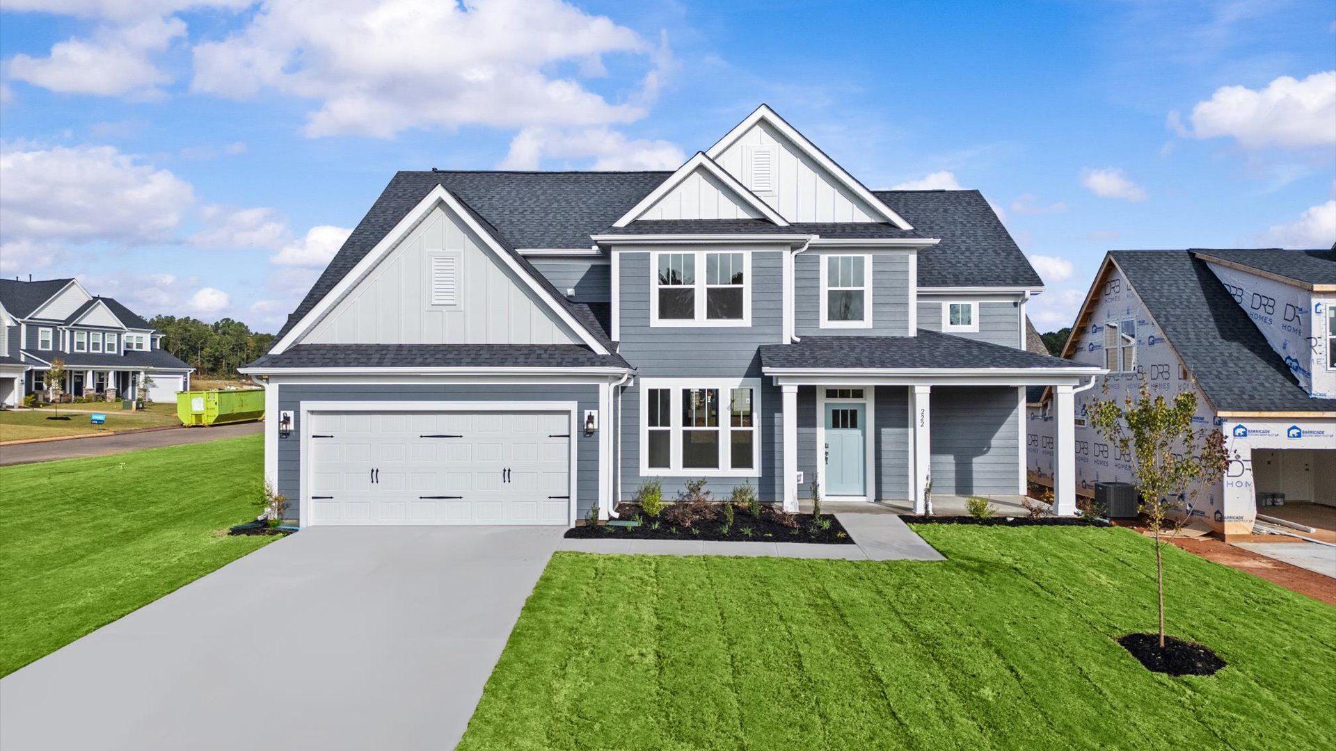 Elegant exterior with eye-catching curb appeal in a first-class DRB Homes community:Exclusive DRB Homes exterior with balanced proportions and vibrant curb appeal