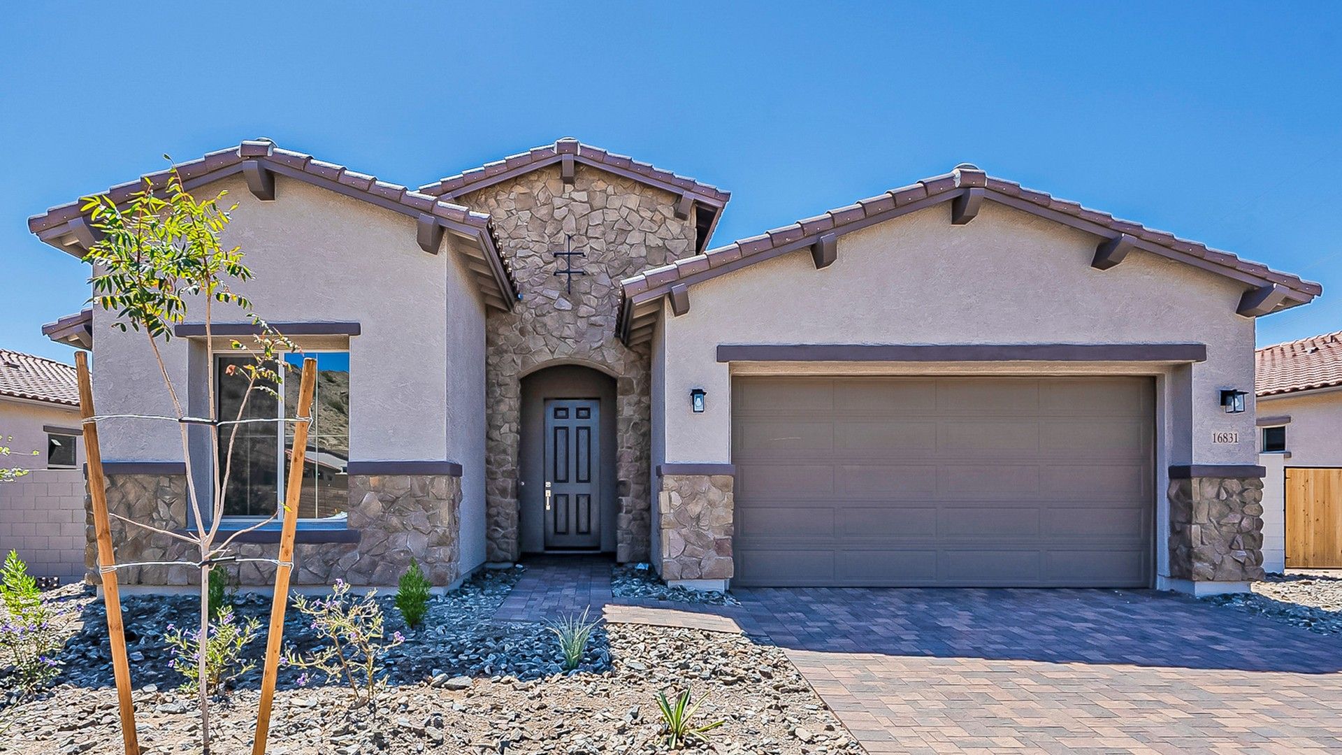 Residential Single-Family Home Design Showcasing Modern Architecture:Elevation C – Tuscan