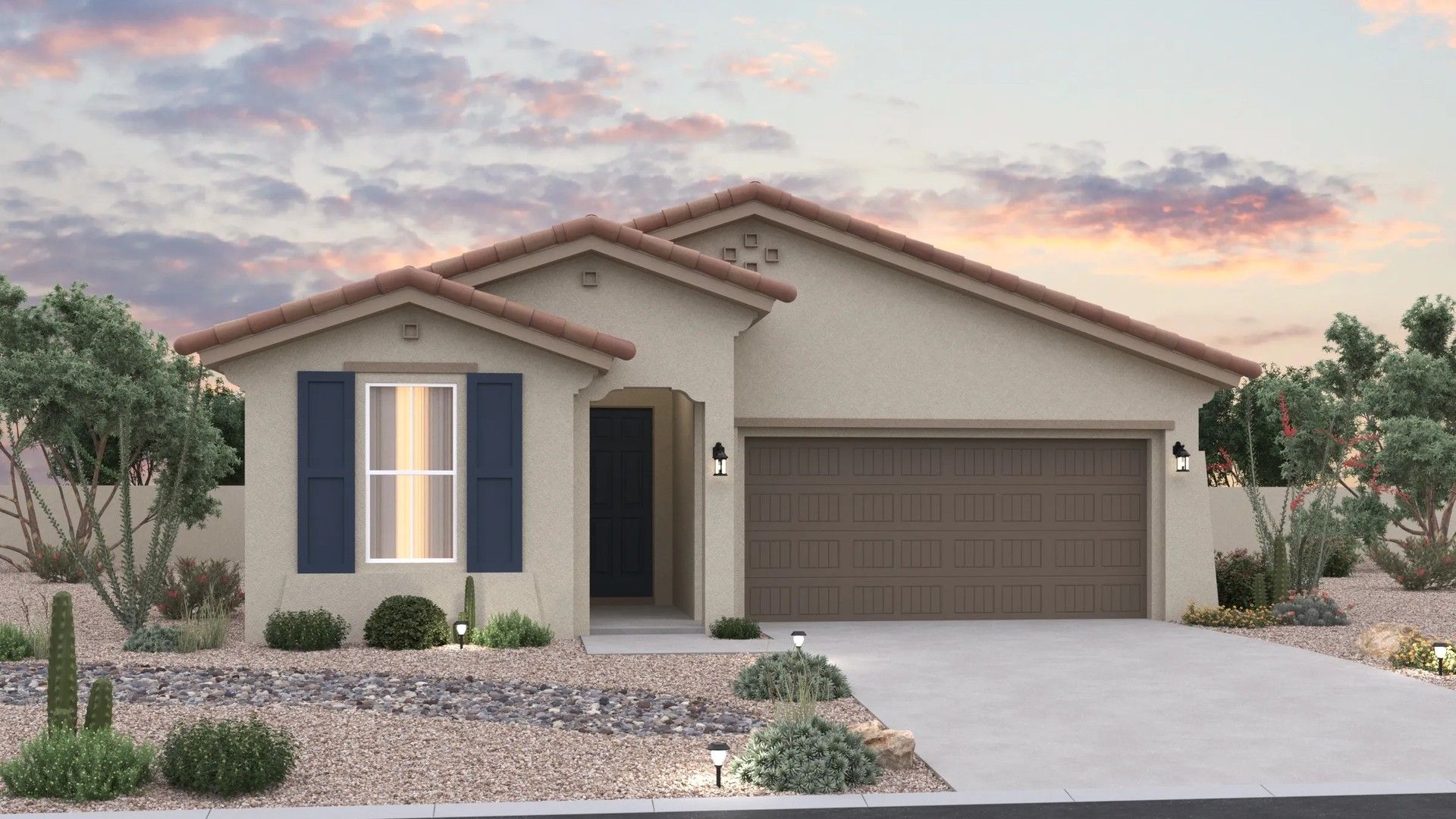 Contemporary single-family home design with residential architecture.:Elevation A