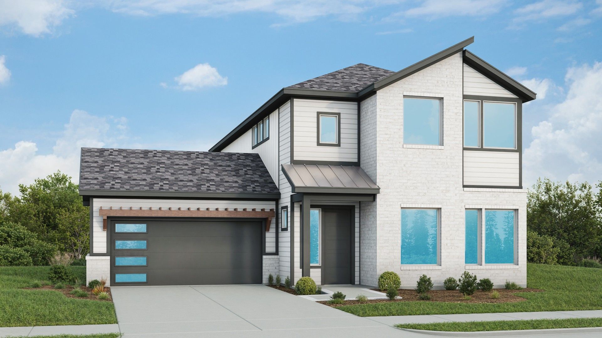 Modern Residential Architecture: Single-Family Home Design Render:Elevation A