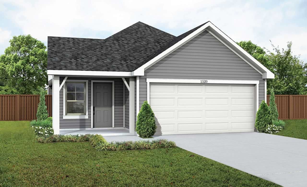 Modern single-family home design in residential architecture:Elevation A